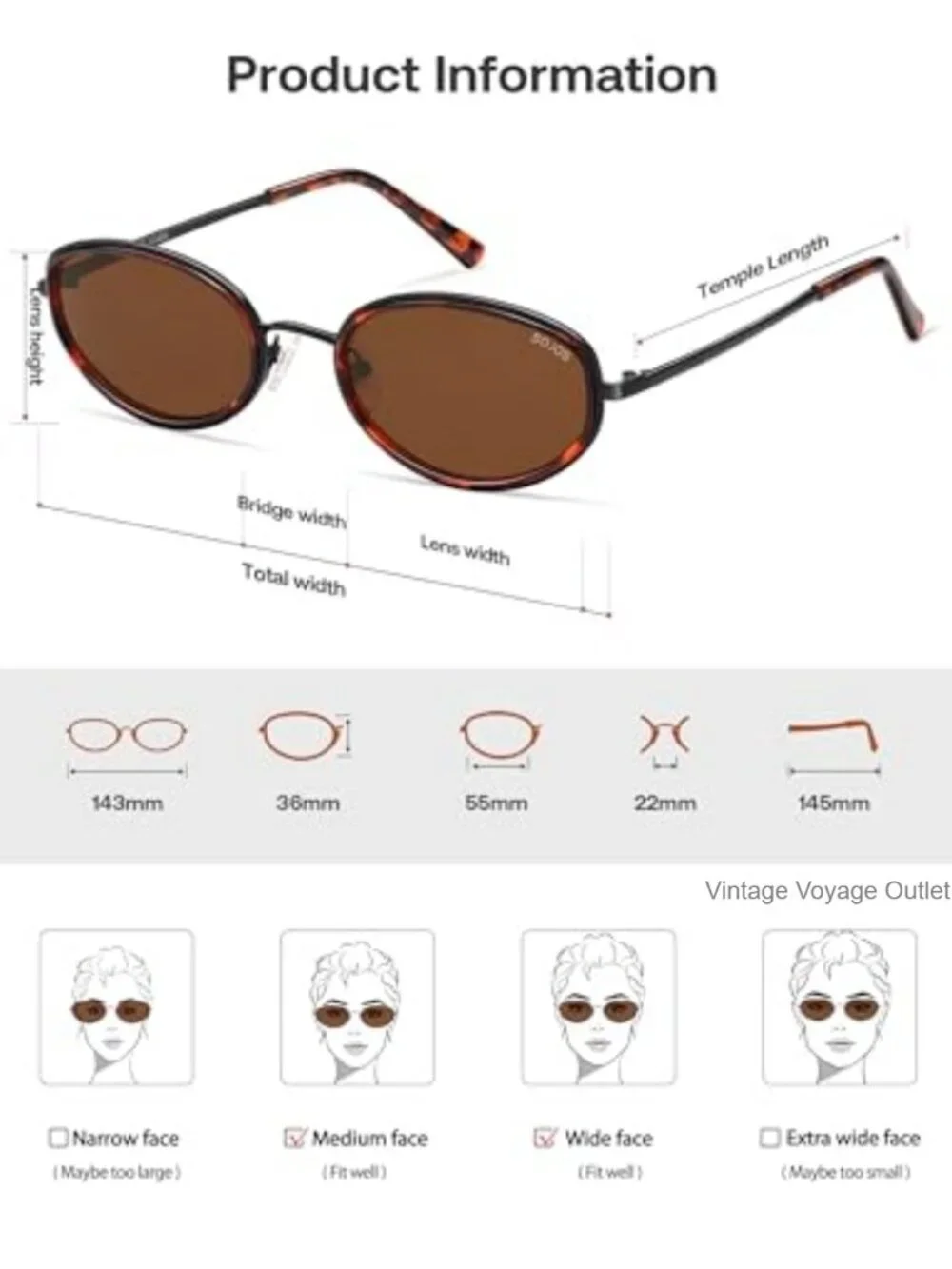 Retro Oval Polarized Sunglasses UV400 Protection